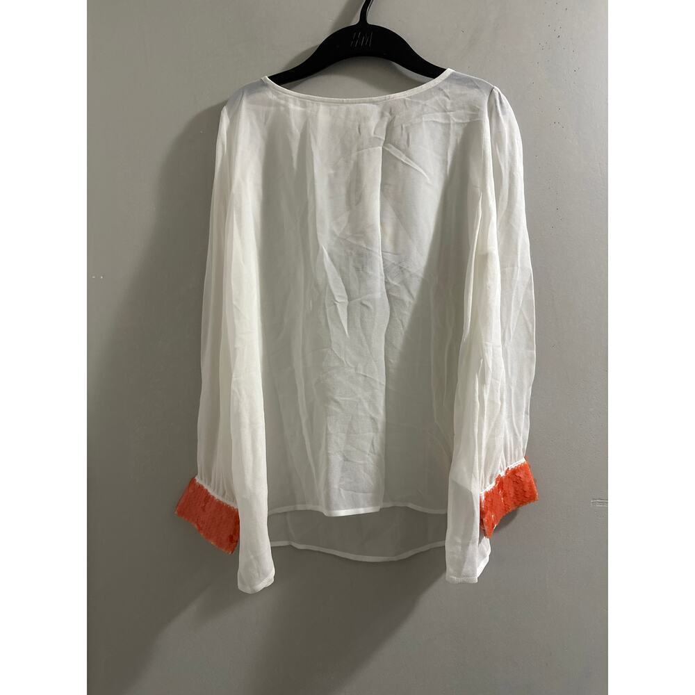 Patrizia Pepe Camicia Georgette white chiffon top girls size JR‎